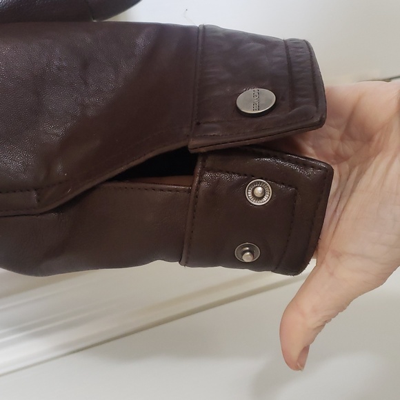 Vintage Bernardo Men’s Espresso Brown Full-grain Leather Bomber Jacket MEDIUM - Picture 8 of 15